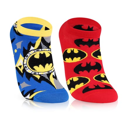 Batman Unisex Secret-Length Cotton Socks - Pack of 2