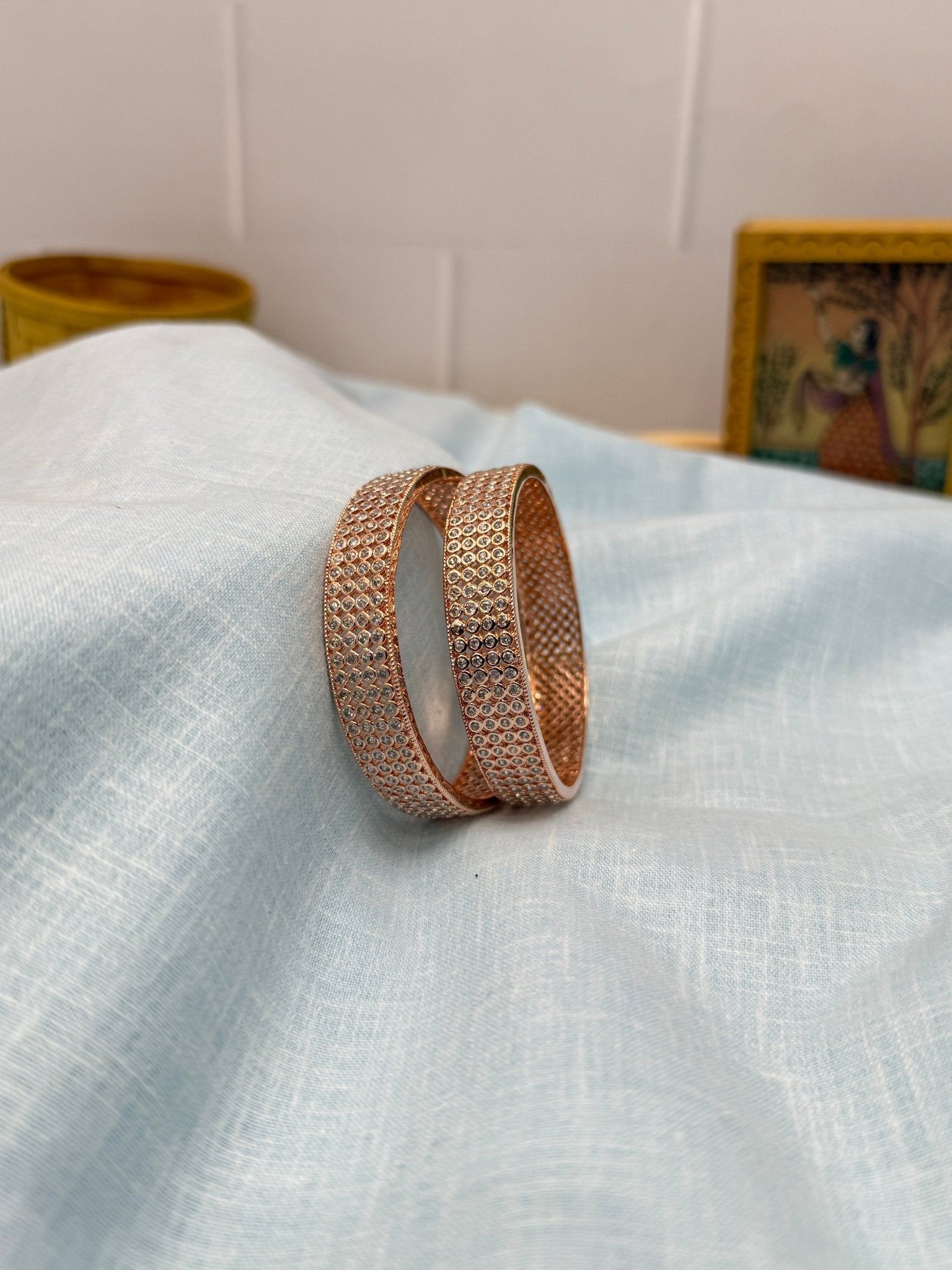 Rose Gold Stone Bangles 0310-2.4