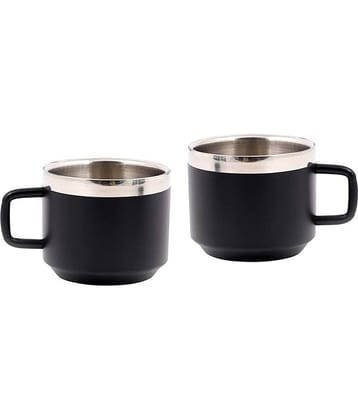 Dynore - Steel Double Walled Tea Cup 120 ml ( Pack of 2 )