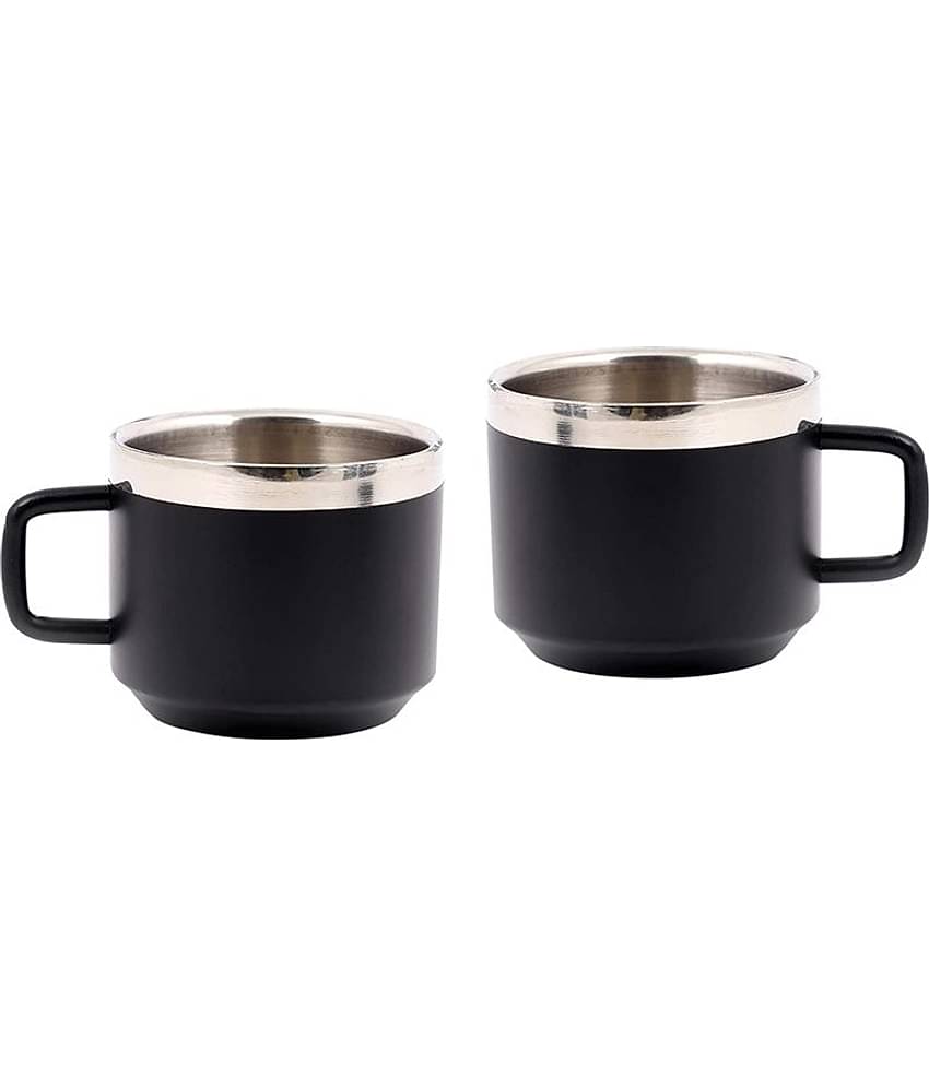 Dynore - Steel Double Walled Tea Cup 120 ml ( Pack of 2 )