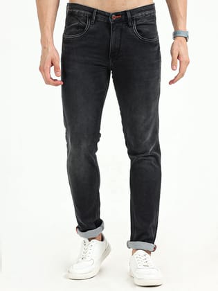 Men's Knitted Black Stretchable Slim Fit Jeans | Rick Rogue-28