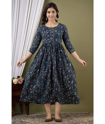 Nevisha Style Blue Cotton Maternity Kurta