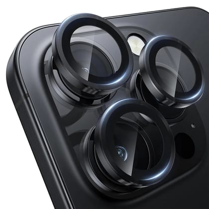 Metallic Camera Lens Protector - Black-Apple iPhone 16 Pro Max