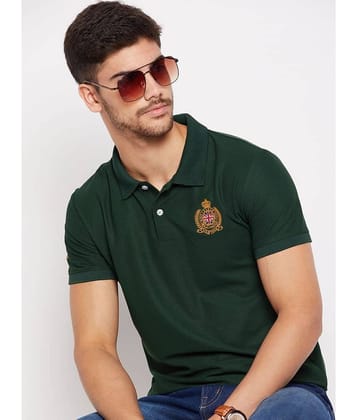 Riss Pack of 1 Cotton Blend Regular Fit Solid Half Sleeves Men's Polo T Shirt ( Olive )