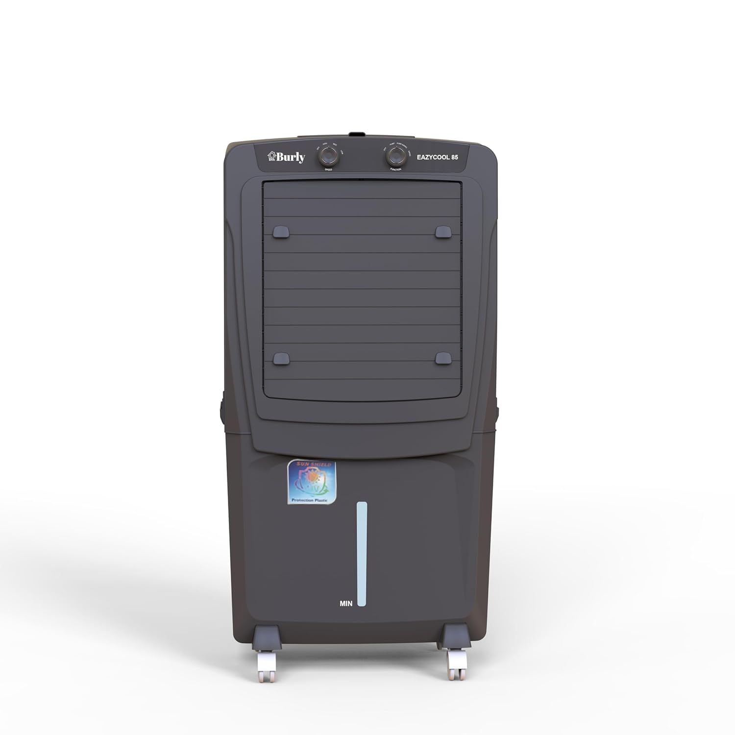 BHABURLY Eazycool 85 L Desert Air Cooler, 4500 CMH Air Delivery, 4-Way Air Deflection & Auto Swing, Anti-Bacterial Honeycomb, Ice Chamber, 3-Speed Control , Inverter Compatible, 1 Yr Warranty - Gray