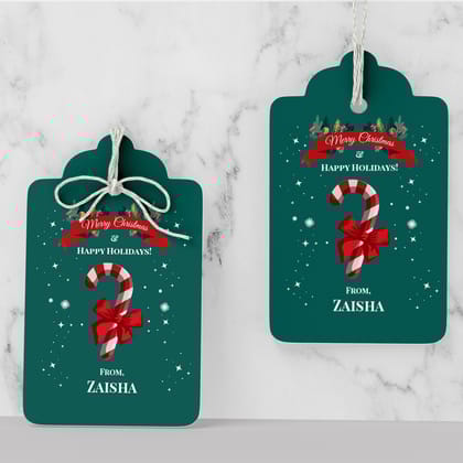 Candy Cane Christmas Gift Tag