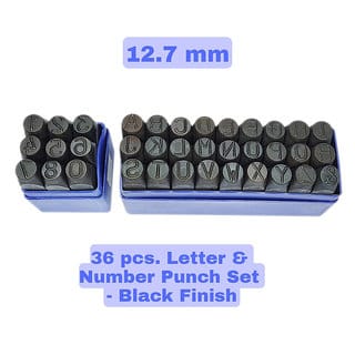 Scorpion Number Punch Set 1/2 - (12.7 mm) Hardened Steel/Metal Die Jewelers with Case