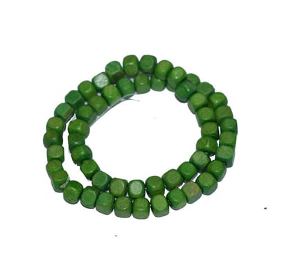 Painted Wooden Beads for Jewelry Making , BWWB-57-Per Packet of Approx 219 Pcs / 9X9 MM / Green