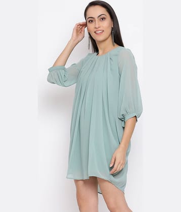 ALL WAYS YOU Women Polyester Fit & Flare Dress ( Green )