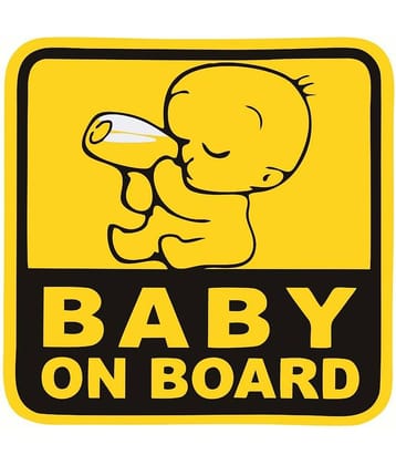 Asmi Collection Self Adhesive Waterproof Vinyl Baby on Board Car Sticker ( 18 x 18 cms )