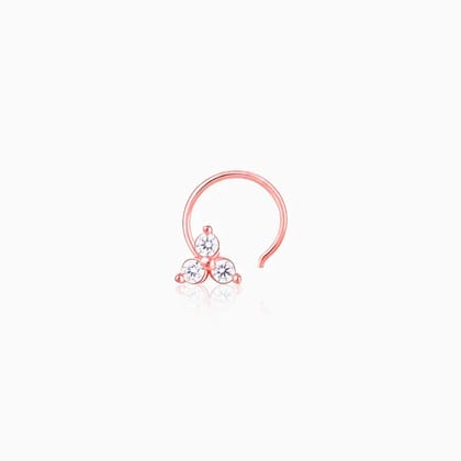 Rose Gold Clover Nose Pin