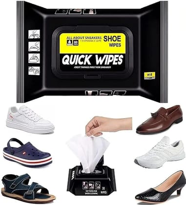 Sneaker & Shoe Cleaner Wipes - 1 Packs of 80 - Portable Sneakers Cleaner Shoe Wipes Quickly Remove Dirt & Stains - These Disposable Shoe Cleaning Wipes Can Be Used On Footwear