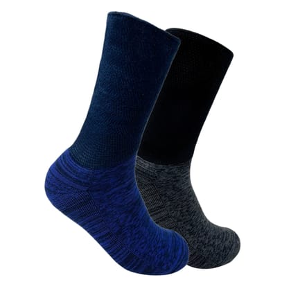 Diabetic-Socks For Unisex Men & Women Set of 2 - Black, Navy Blue