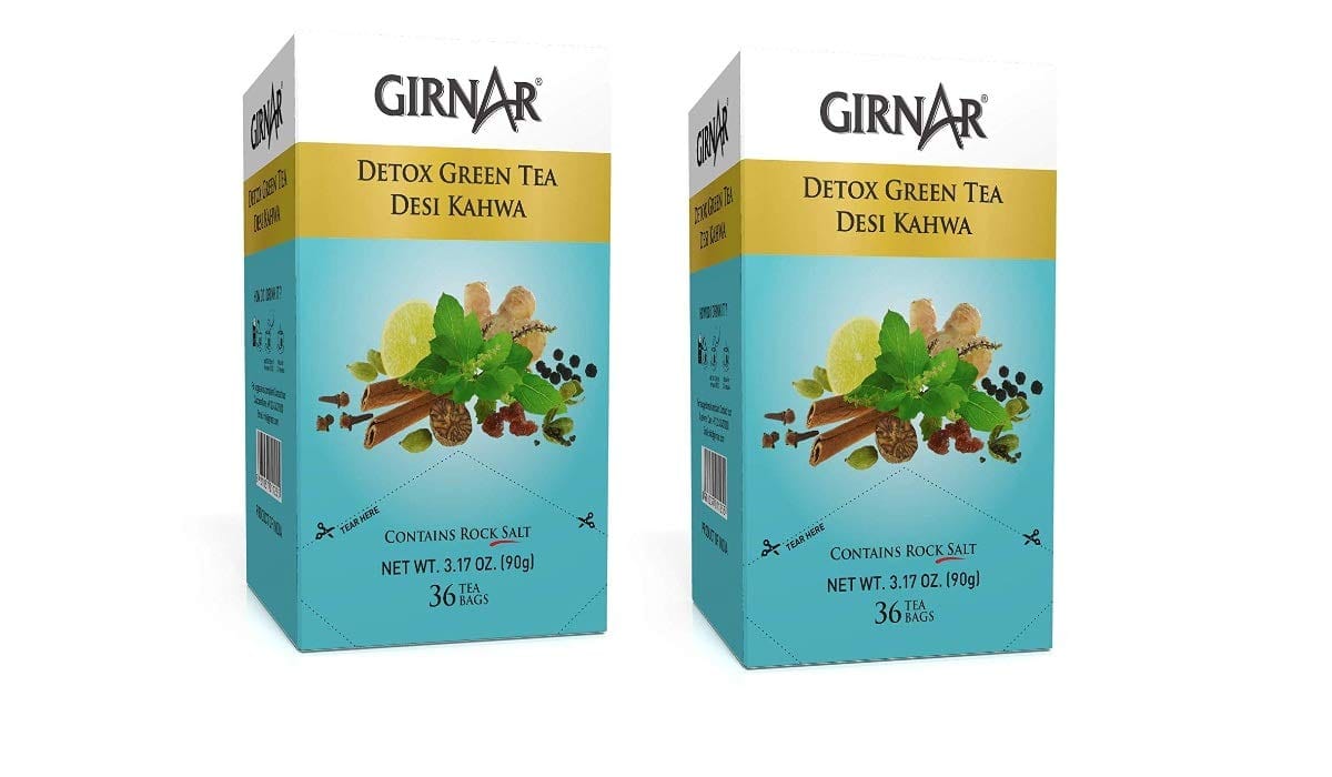 Girnar Detox Green Tea  Desi Kahwa 36 Tea Bags (Pack Of 2)