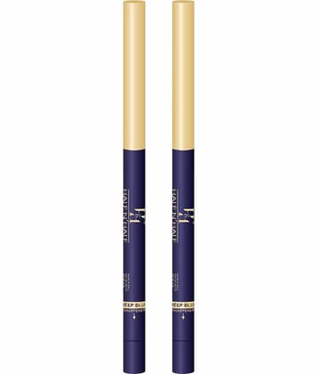 Half N Half One Stroke Defining Auto Eyeliner Kohl Kajal, Smudge & Waterproof, 18hour Long Lasting, Deep Blue, Pack of 2 (0.8g) (0.3g)