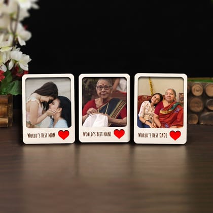 Personalised | Worlds Best Mom | Dadi | Nani Fridge Magnets - Set of 3