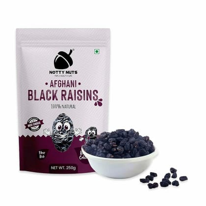 NOTTY NUTS Afghani Seedless Black Raisins Kishmish-250 GMS
