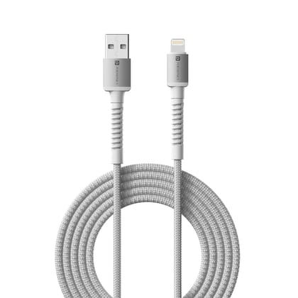 Portronics Konnect X- USB to 8-Pin Cable 1M, 3A Output, Fast Charging, 1 meter, Tangle Free (White)