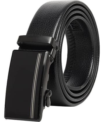 Zacharias - Black Leather Men's Casual Belt ( Pack of 1 )
