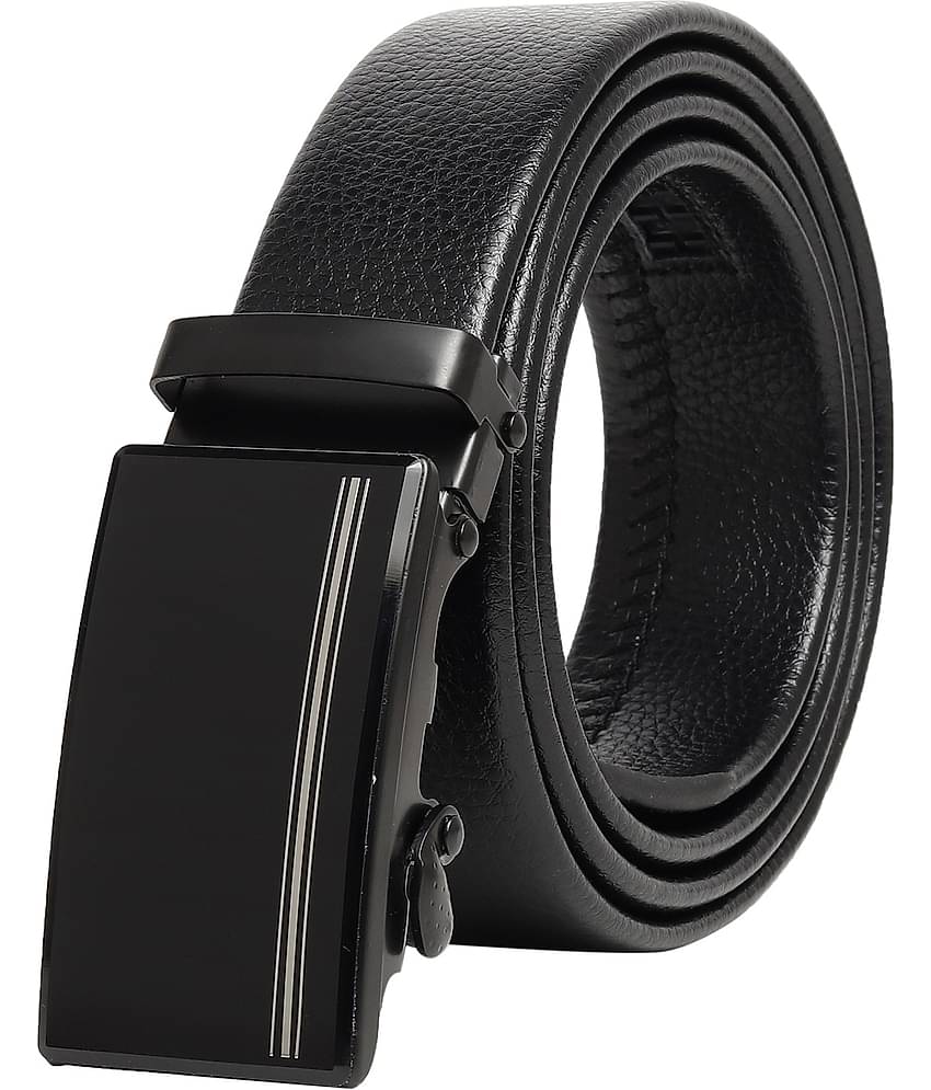 Zacharias - Black Leather Men's Casual Belt ( Pack of 1 )