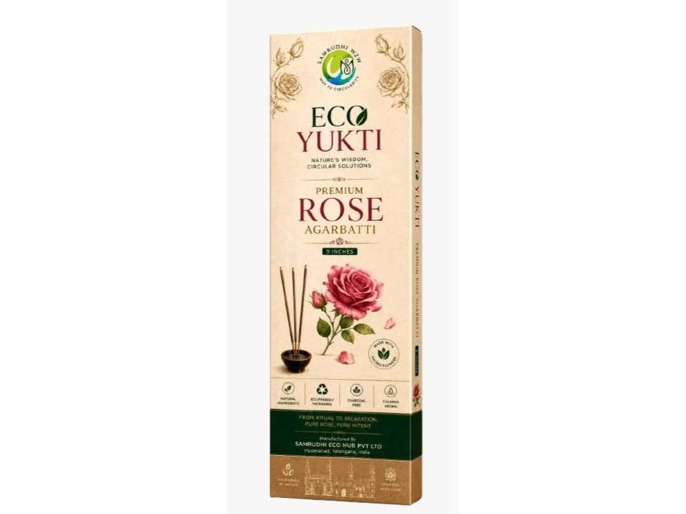 Eco Yukti Charcoal Free Premium Rose Agarbattis - 100g Pack