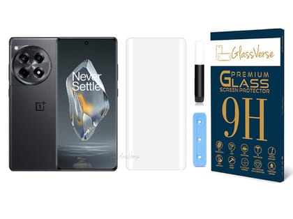 GlassVerse Oneplus 12R UV Tempered Glass Screen Protector. Pack Of 1 | 3D Curved Edge | 9H Hardness | Full UV Glue with UV Light | Anti-Scratch | Case Friendly | HD Clear. (6.78 Inches) GlassVerse Oneplus 12R UV Tempered Glass Screen Protector. Pack Of 1