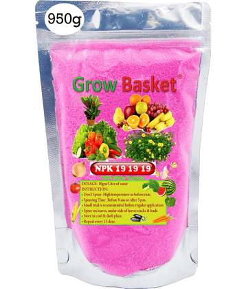 NPK 19:19:19 for Plants | Complete Plant Food for Indoor & Outdoor Gardening | Ideal for Roses, Hibiscus, Tulsi, Money Plant, Tomato, Chilli | 950g Water Soluble Fertilizer