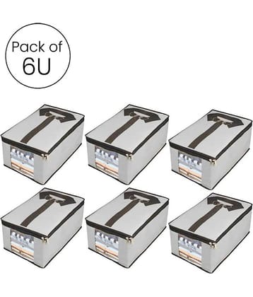 Non-Woven Shirt Cover / Cloth Storage & Organizer with Transparent Window,Grey (6U)