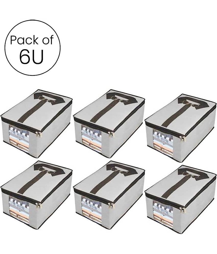 Non-Woven Shirt Cover / Cloth Storage & Organizer with Transparent Window,Grey (6U)