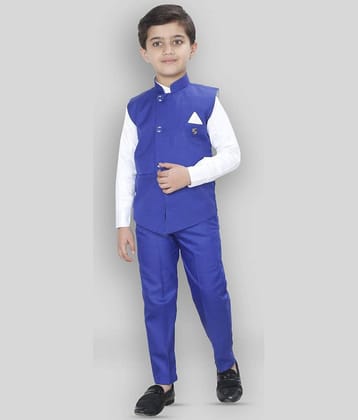 Fourfolds Pack of 1 Boys Cotton Blend Shirt & Pants Set ( Red )