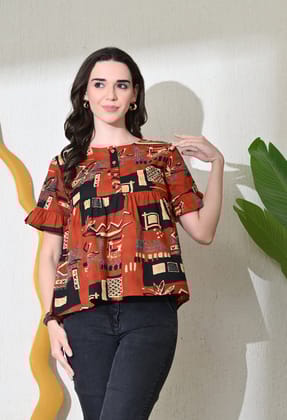 Abstract Art Top-XS / Rust