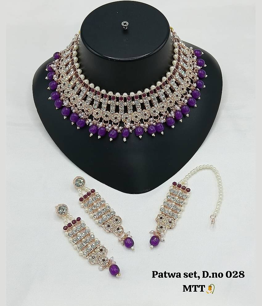 Padmavati Bangles Purple Alloy Necklace Set ( Pack of 1 )