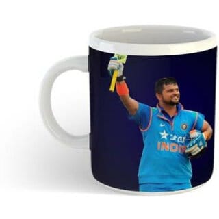IPL"Suresh Raina"Printed Ceramic Coffee.Gift For Friend, Brother, Sister, Boyfriend Sister 11OZ, White (350 ml Pack Of 1) Ceramic Coffee Mug
