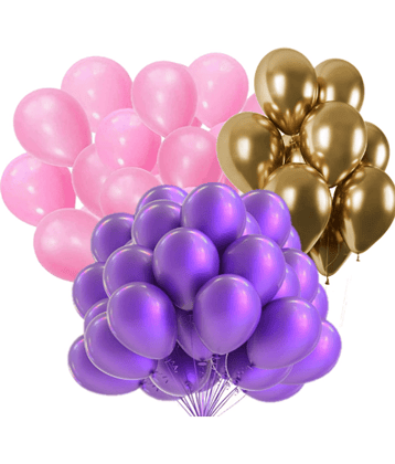 Jolly Party  Pink , Purple ,Golden , Color Metallic latex balloons for birthday Party decoration 51