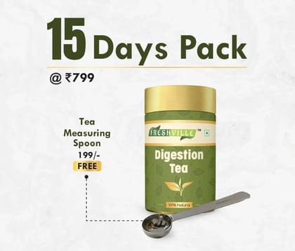 Freshville Digestion Tea | Pure & Natural | Prevent Heartburns | Immunity Booster | Tea for Weight Loss | Ginger, Fennel, Ajwain, Mint, Senna leaves, Rose petals, Bay leaves, Green tea Tin (
