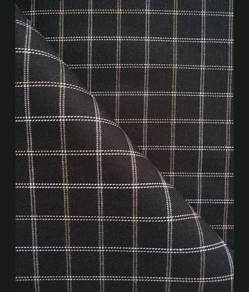 Makhanchor Black 100 Percent Cotton Unstitched Shirt pc