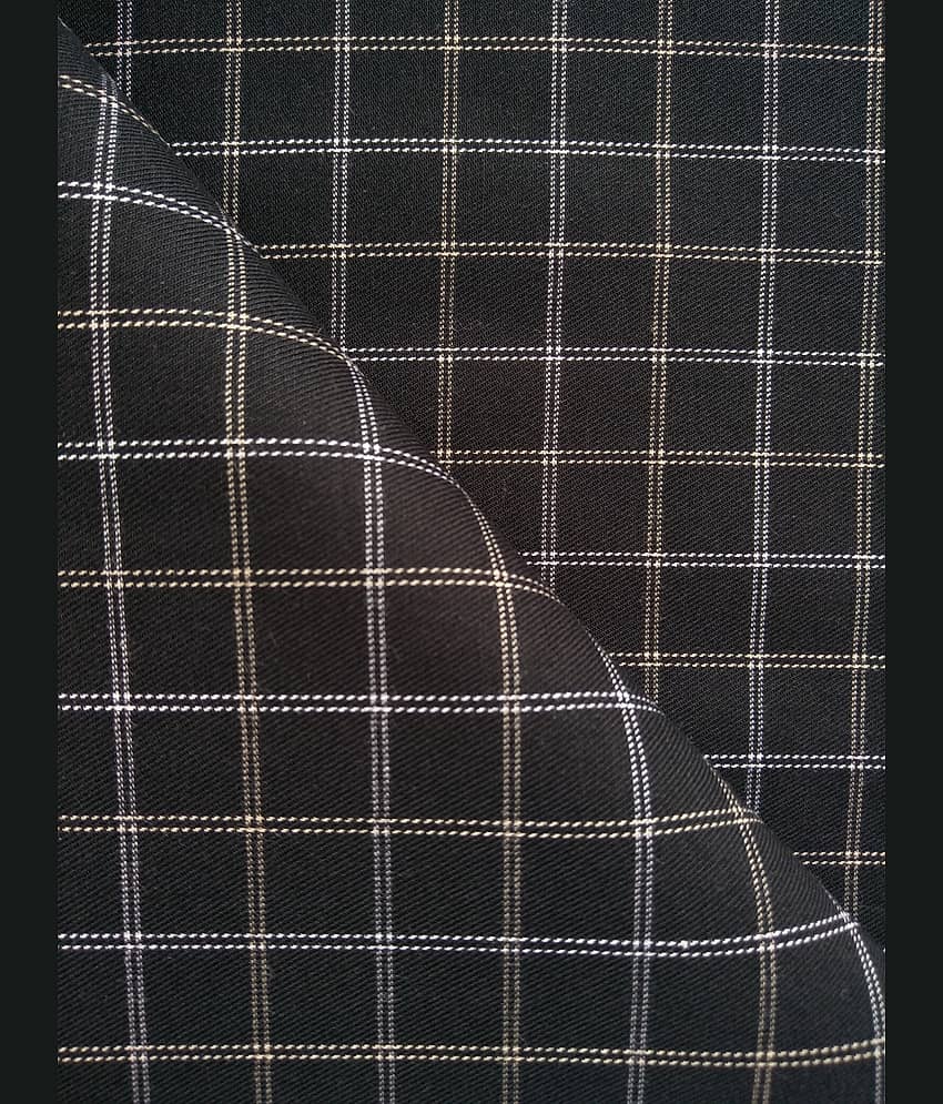 Makhanchor Black 100 Percent Cotton Unstitched Shirt pc
