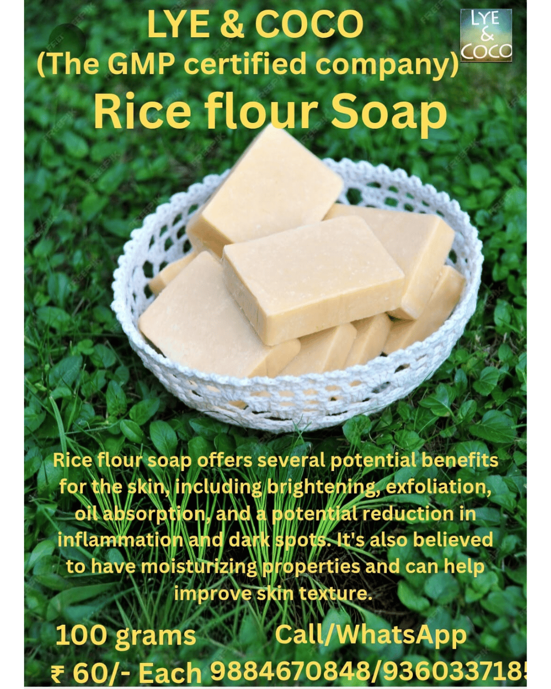 Rice flour Bath Soap