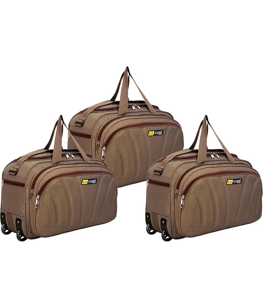 AXEN BAGS 60 Ltrs Beige Polyester Duffle Trolley