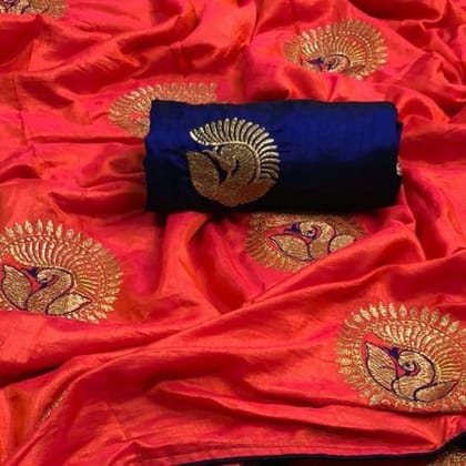 Beautiful Red color Georgette Embroidered Sari MS-21 Red