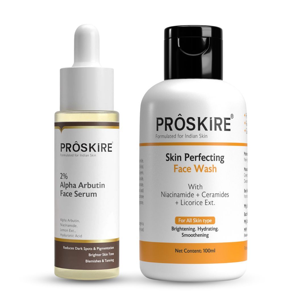 Alpha Arbutin Skin Correcting Serum with Skin Perfecting Face Wash Combo