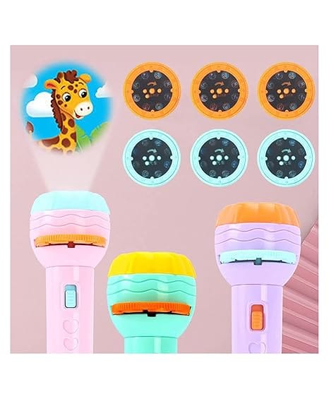 Mini Projector 6 Slides 48 Patterns Flashlight Torch | Kids Projection Light Toy Education Learning Night Light Before Going to Bed | Best Gift for Kids Sleeping Story Toys for Toddlers