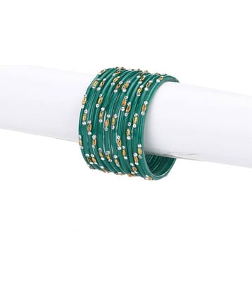 AFAST Designer Colorful Collection Purple 12 Fashion Bangle Set Ornamented With Exclusive Beads-GD1