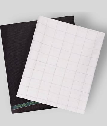 Maharaja - Off-White Cotton Blend Men's Unstitched Shirts & Trousers ( Pack of 2 )