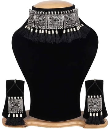 Sunhari Jewels Black Alloy Necklace Set ( Pack of 1 )
