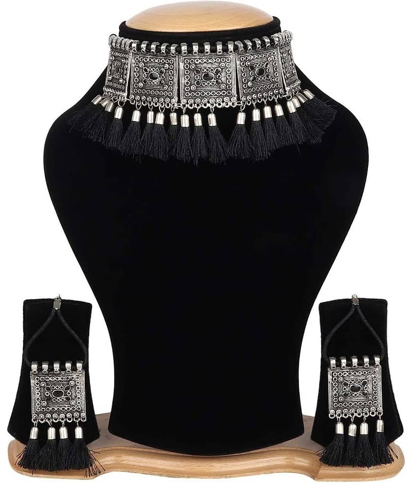 Sunhari Jewels Black Alloy Necklace Set ( Pack of 1 )