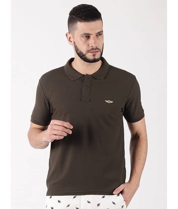 Force NXT Pack of 1 Cotton Blend Regular Fit Solid Half Sleeves Men's Polo T Shirt ( Orange )