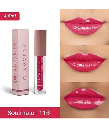 Glamveda High Shine Serum Infused Lip Gloss | Soulmate - 116 ( Bright Pink ) 4.5ml