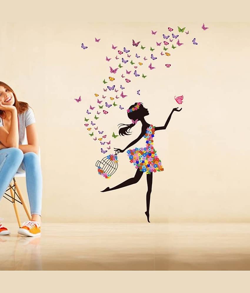 Inkfence Wall Sticker Floral ( 117 x 83 cms )
