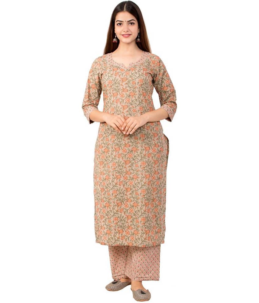 miravan Cotton Kurti With Palazzo - Stitched Suit